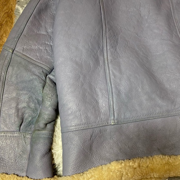 Vintage Walter Davoucci Shearling Leather Blue  Jacket Winter Mens XL - Picture 14 of 14